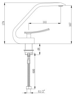 Смеситель для раковины Boch Mann Hoe B BM9633 чёрный
